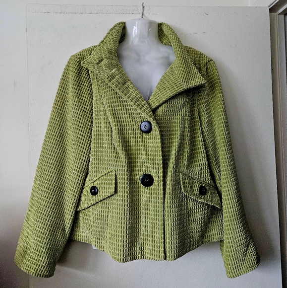 Abbie Mags Green Chenille Jacket - Picture 2 of 8